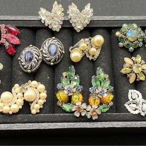 Vintage Earrings 10 Pieces Different Brands